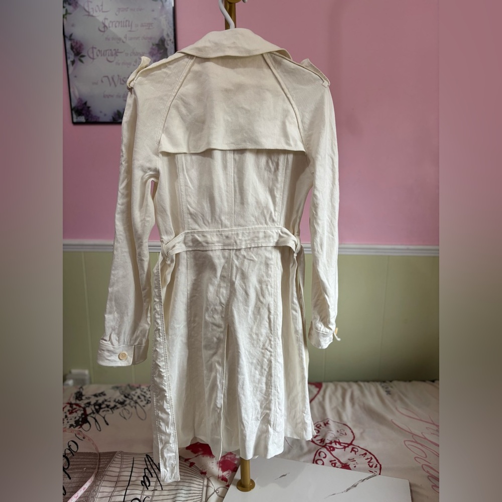 Hugo Boss Off-White Double-Breasted Trench Coat Size 6 - Picture 6 of 6